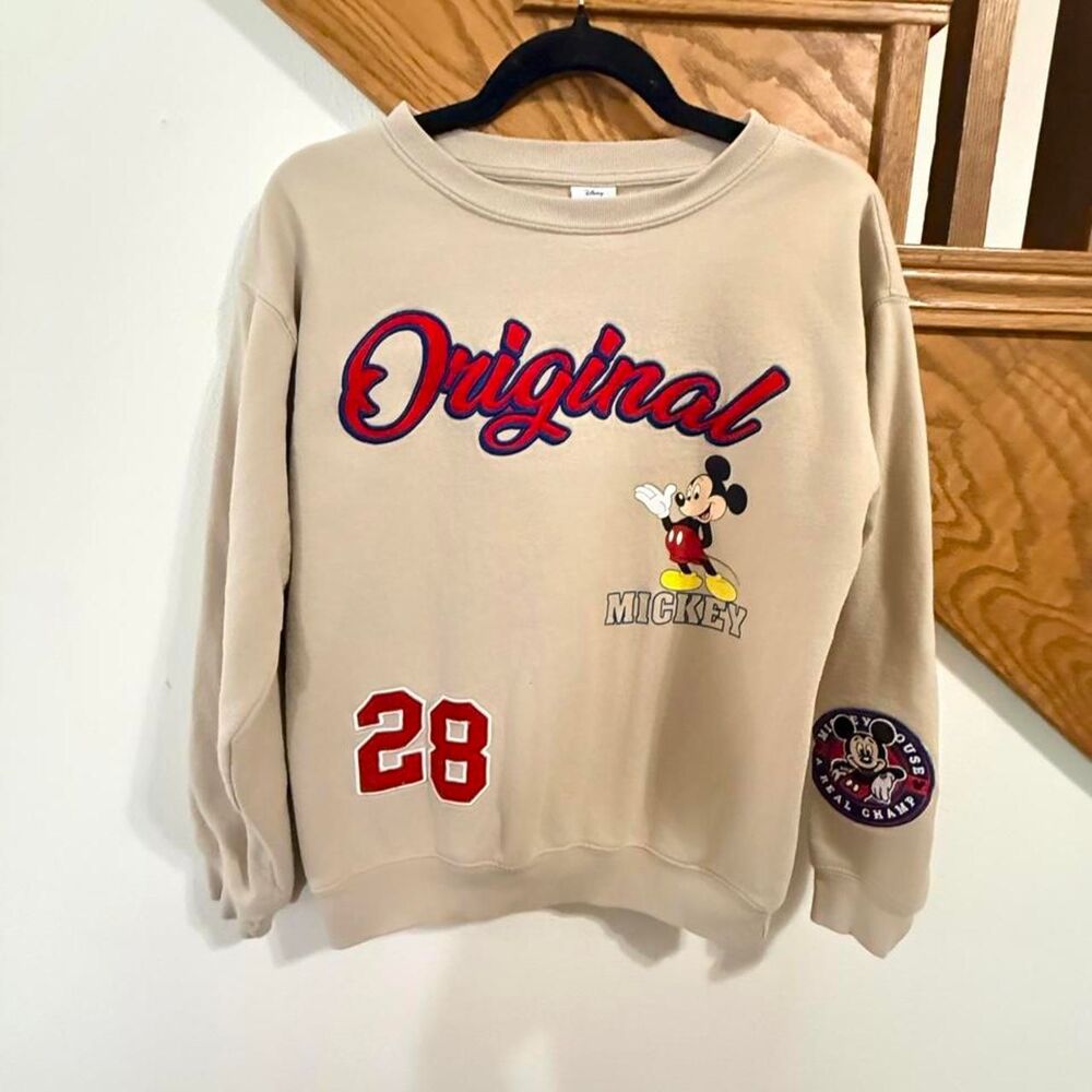 Disney Women's Cream and Tan Sweatshirt